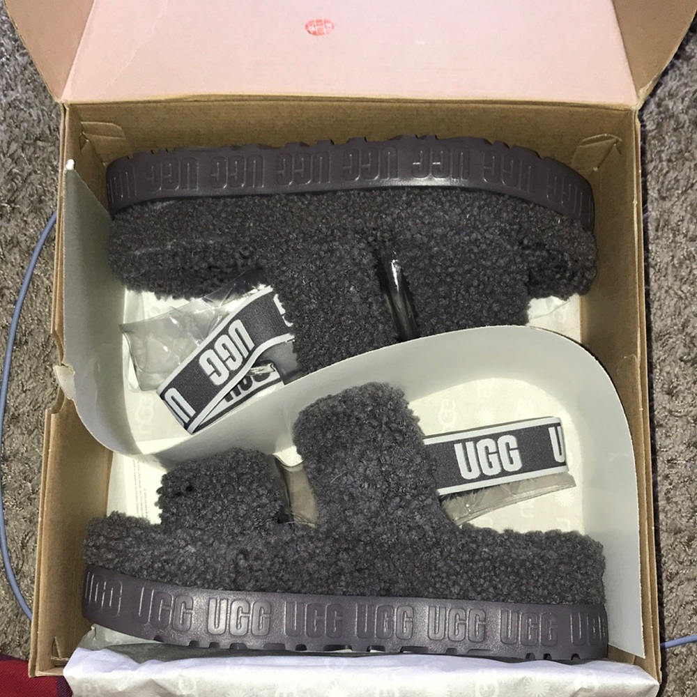 UGG platform slipper with ankle strap